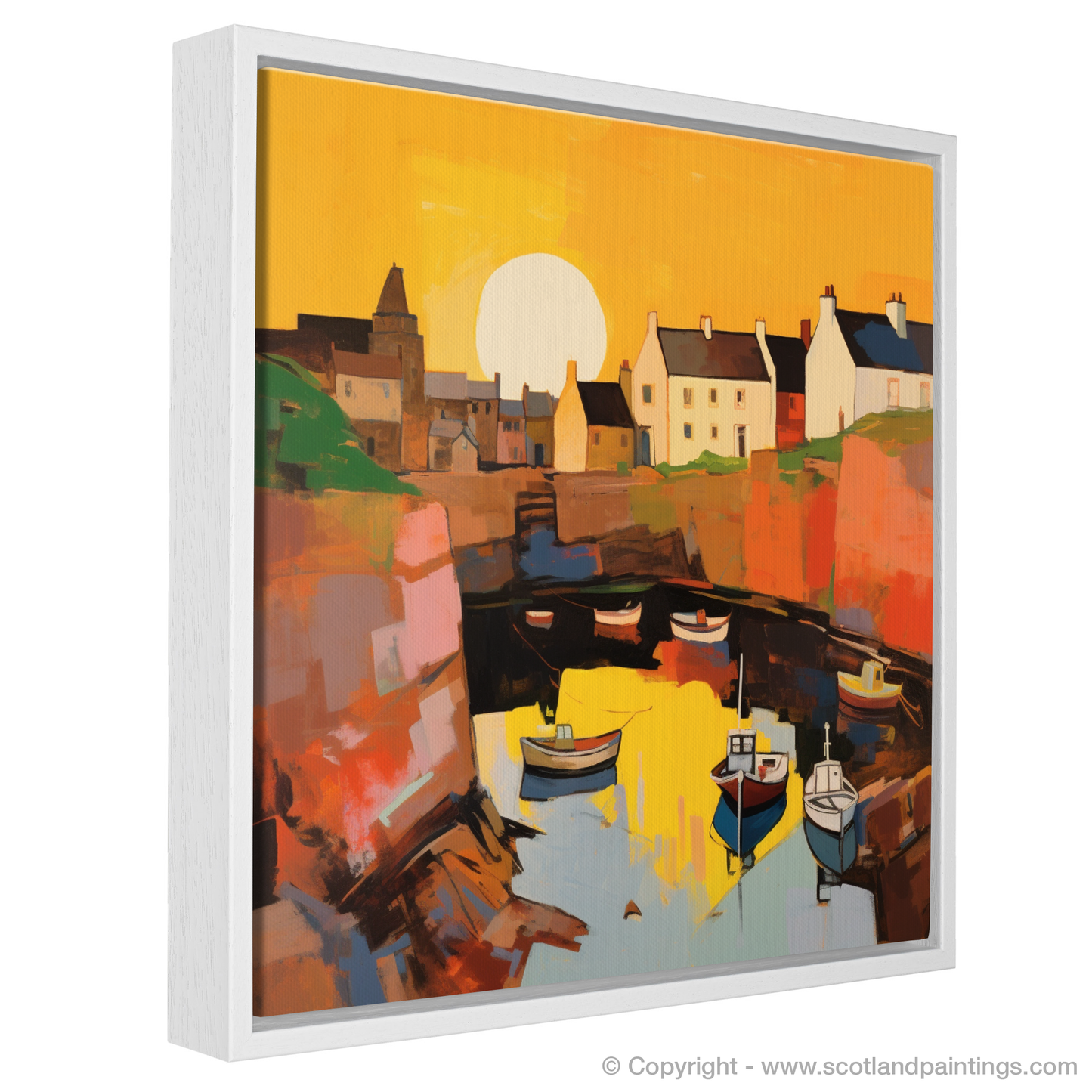 Golden Hour Glow at Crail Harbour - An Abstract Interpretation