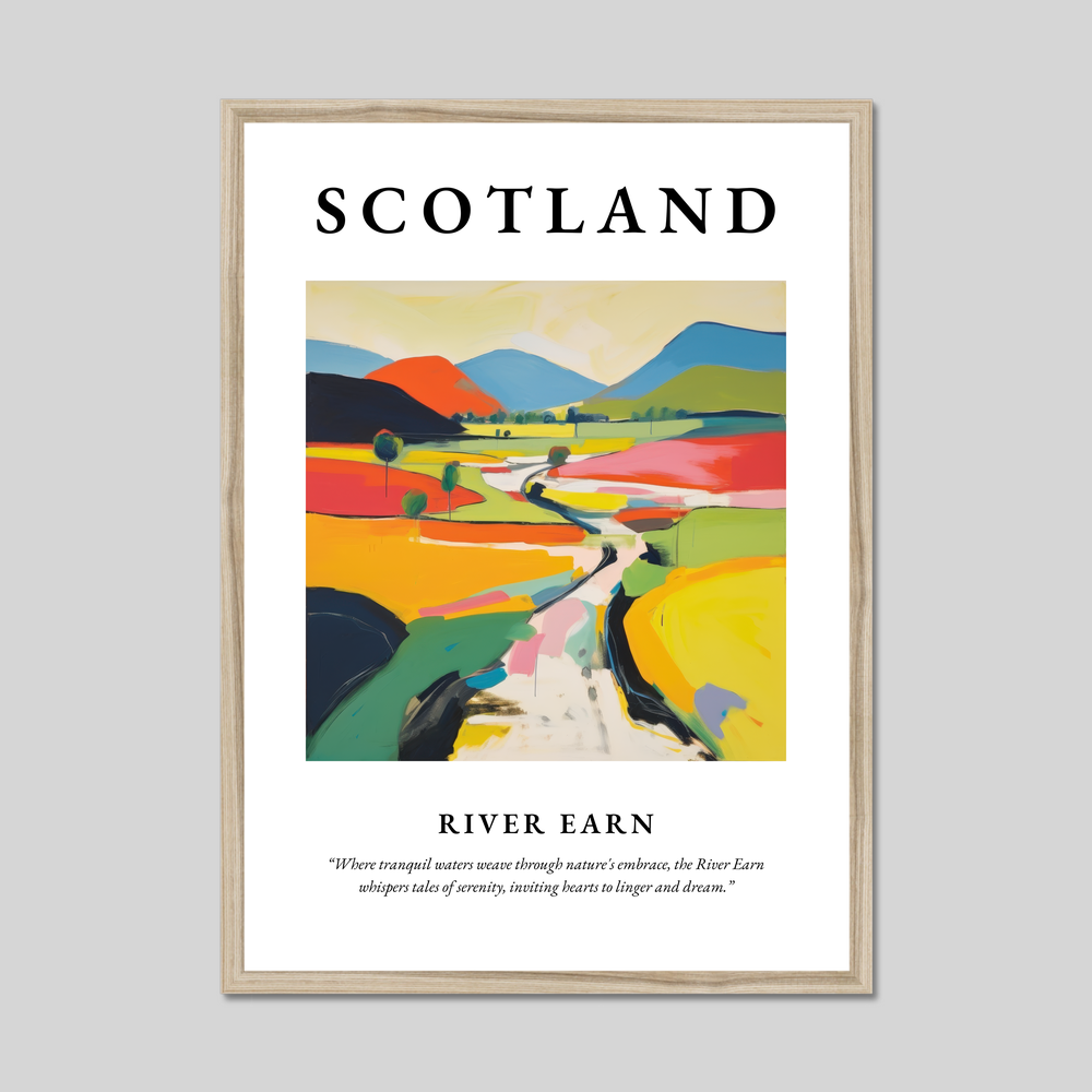 Poster in a natural frame with the word Scotland