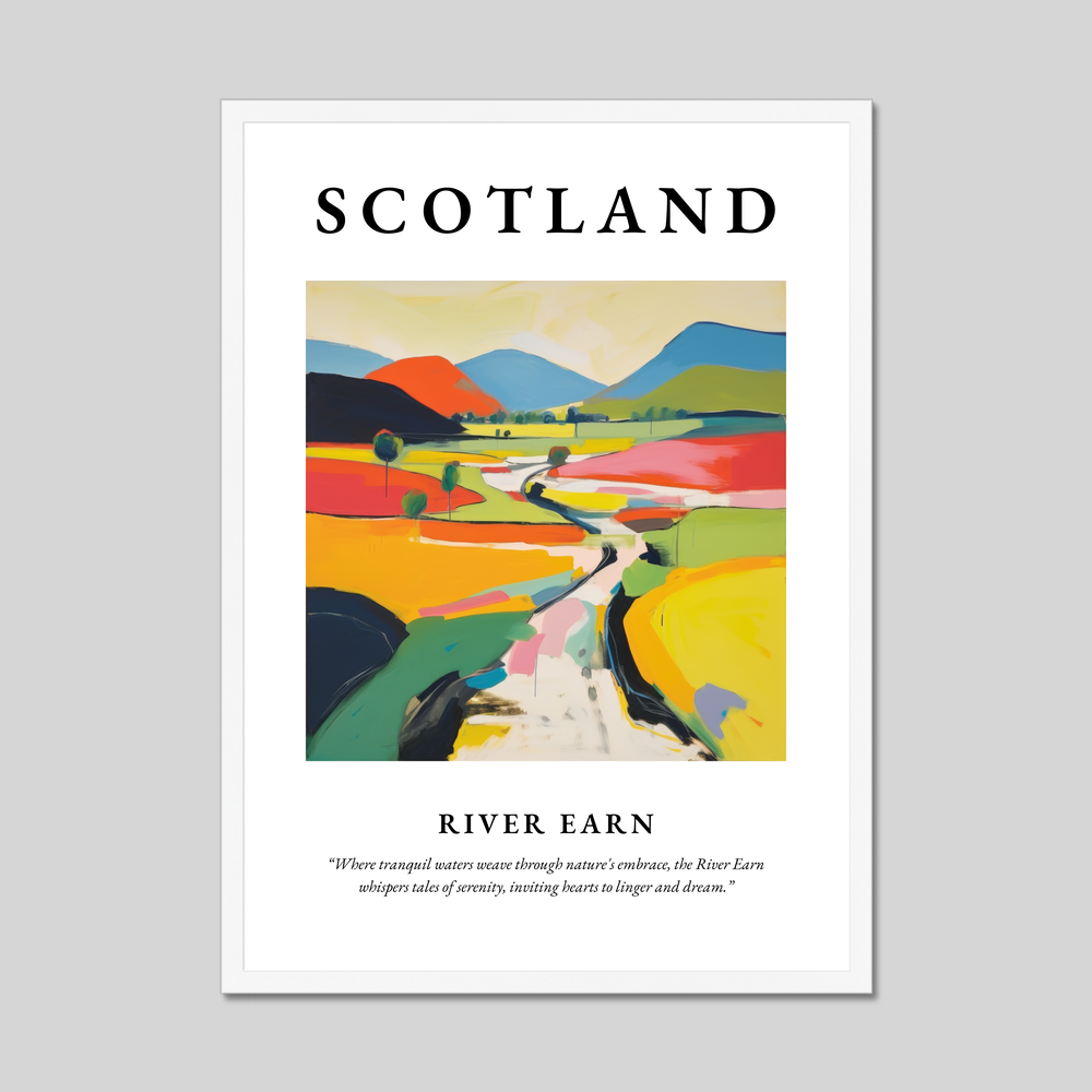 Poster in a white frame with the word Scotland