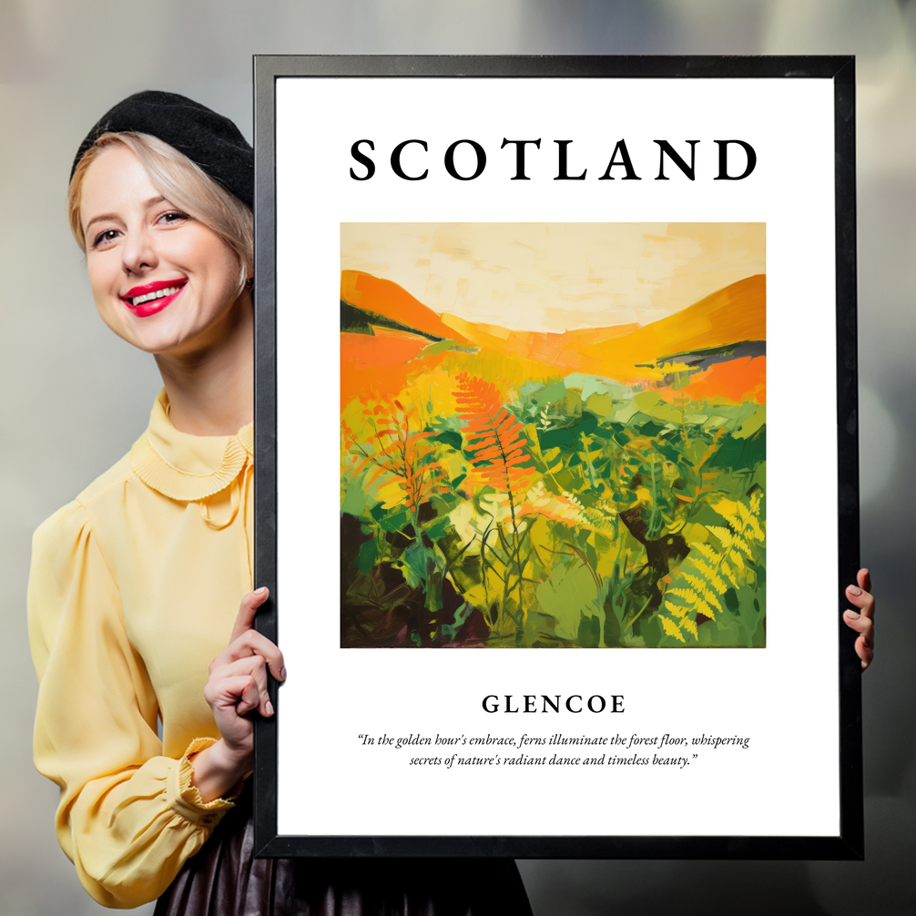 Person holding a poster of Glencoe