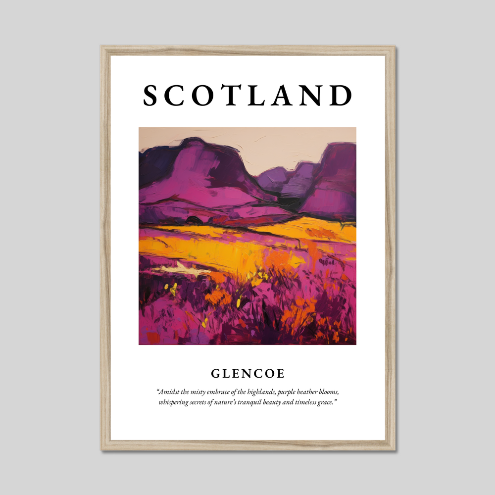 Poster in a natural frame with the word Scotland