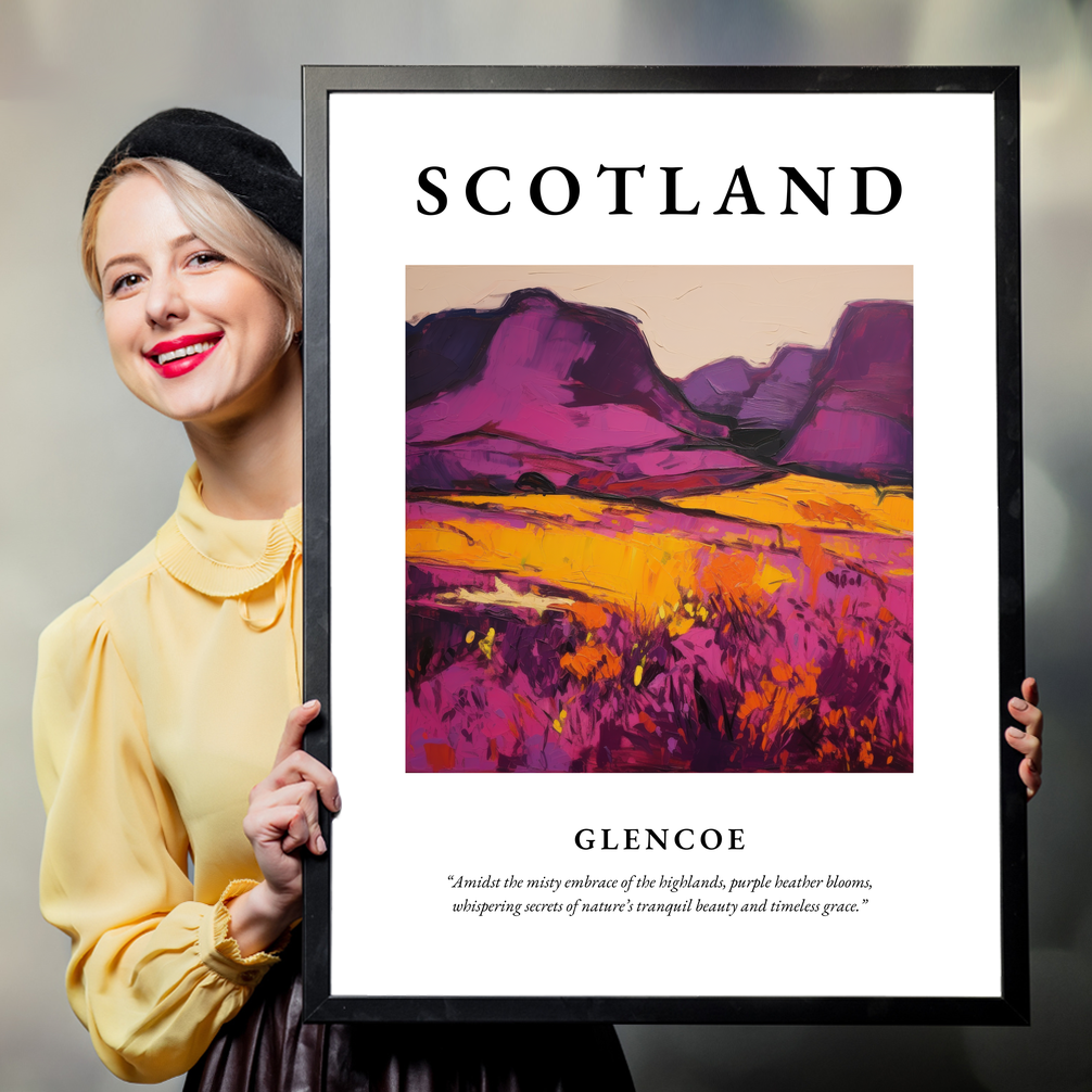 Person holding a poster of Glencoe