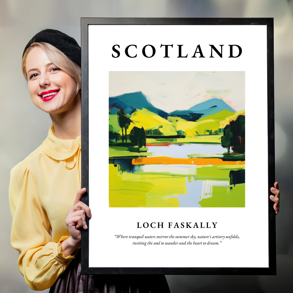 Person holding a poster of Loch Faskally