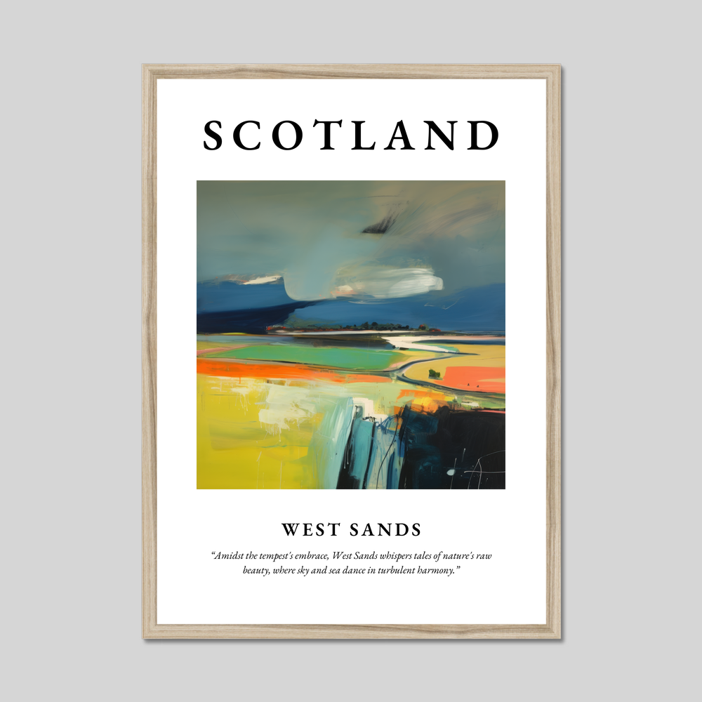 Poster in a natural frame with the word Scotland