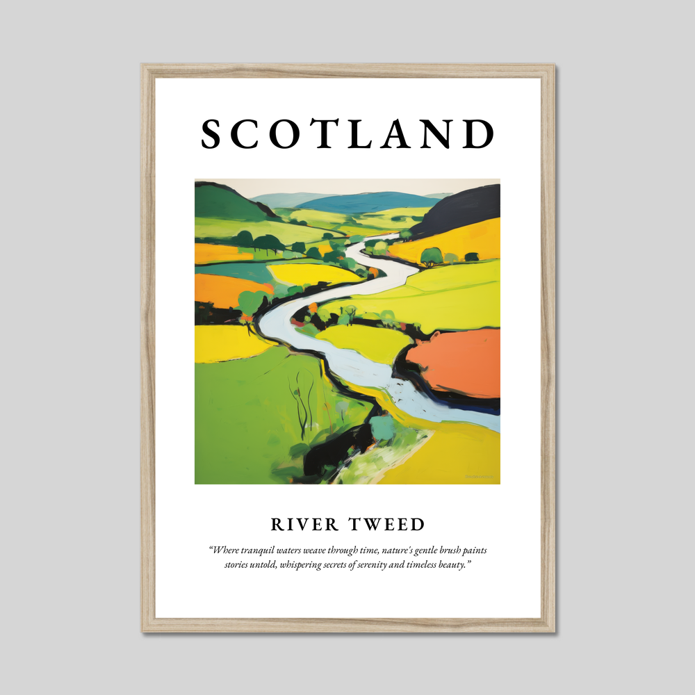 Poster in a natural frame with the word Scotland