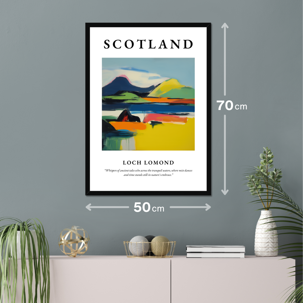 Poster of Loch Lomond hanging on a wall