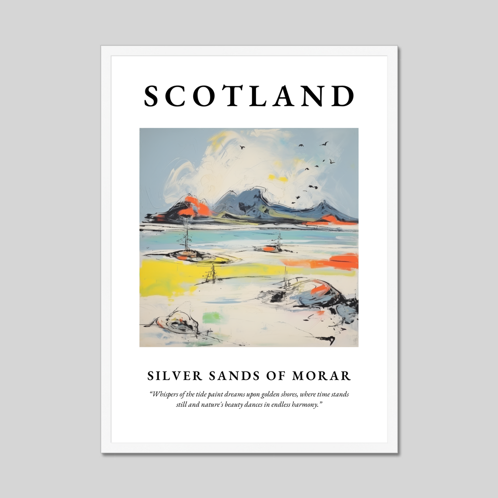 Poster in a white frame with the word Scotland