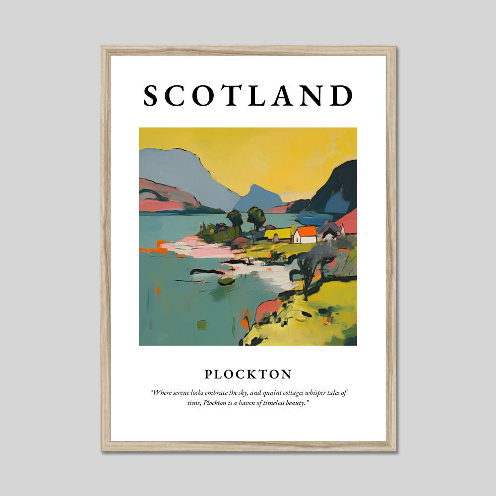 Poster in a natural frame with the word Scotland