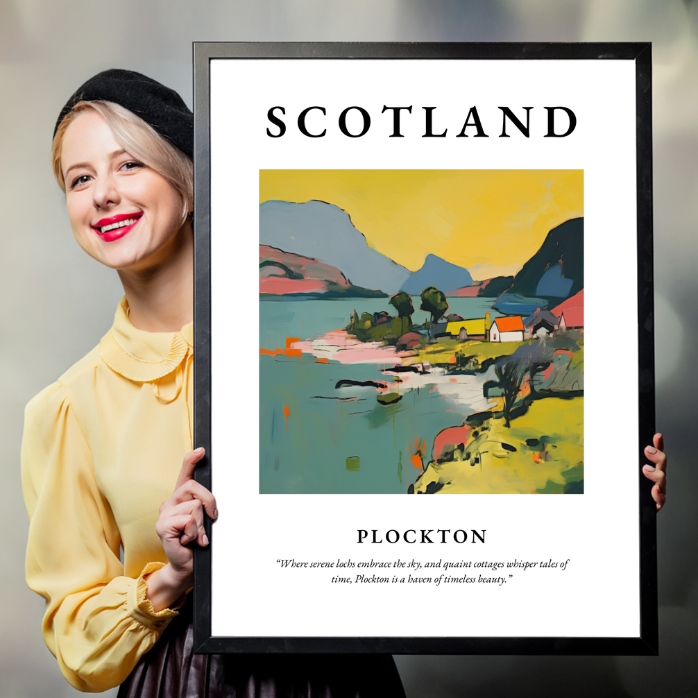 Person holding a poster of Plockton