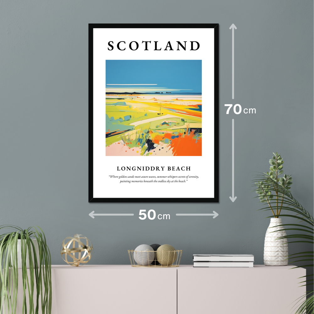 Poster of Longniddry Beach hanging on a wall