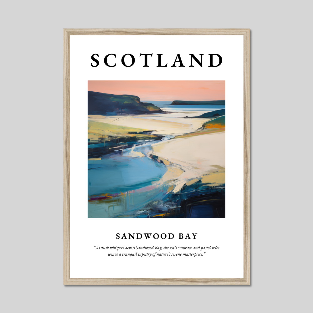 Poster in a natural frame with the word Scotland