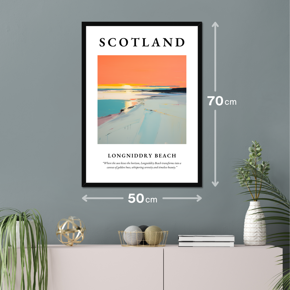 Poster of Longniddry Beach hanging on a wall