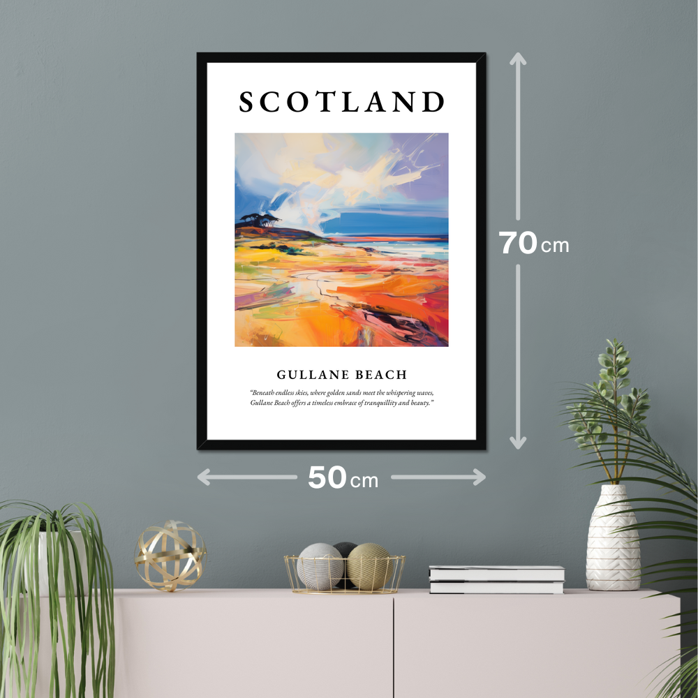 Poster of Gullane Beach hanging on a wall