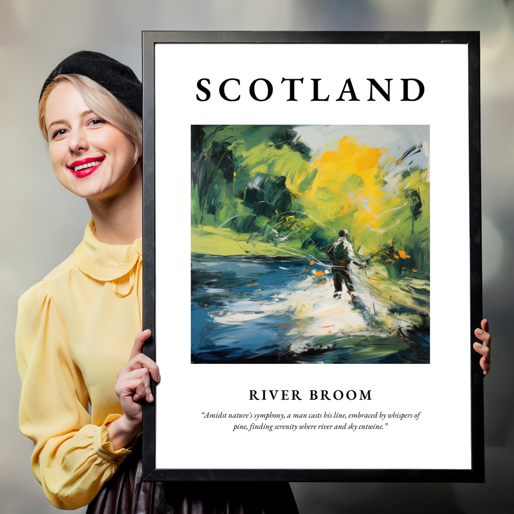 Person holding a poster of River Broom