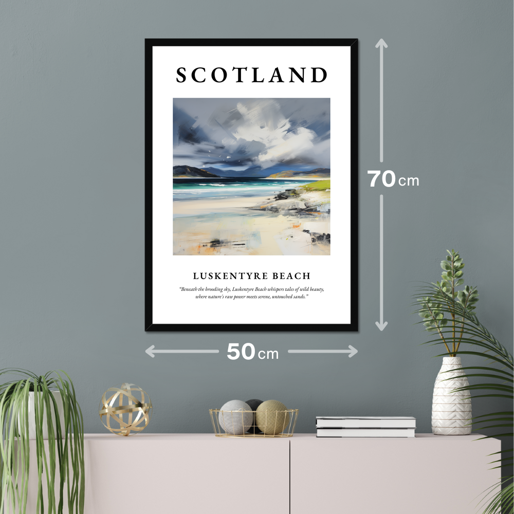 Poster of Luskentyre Beach hanging on a wall