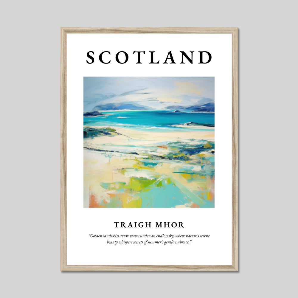 Poster in a natural frame with the word Scotland