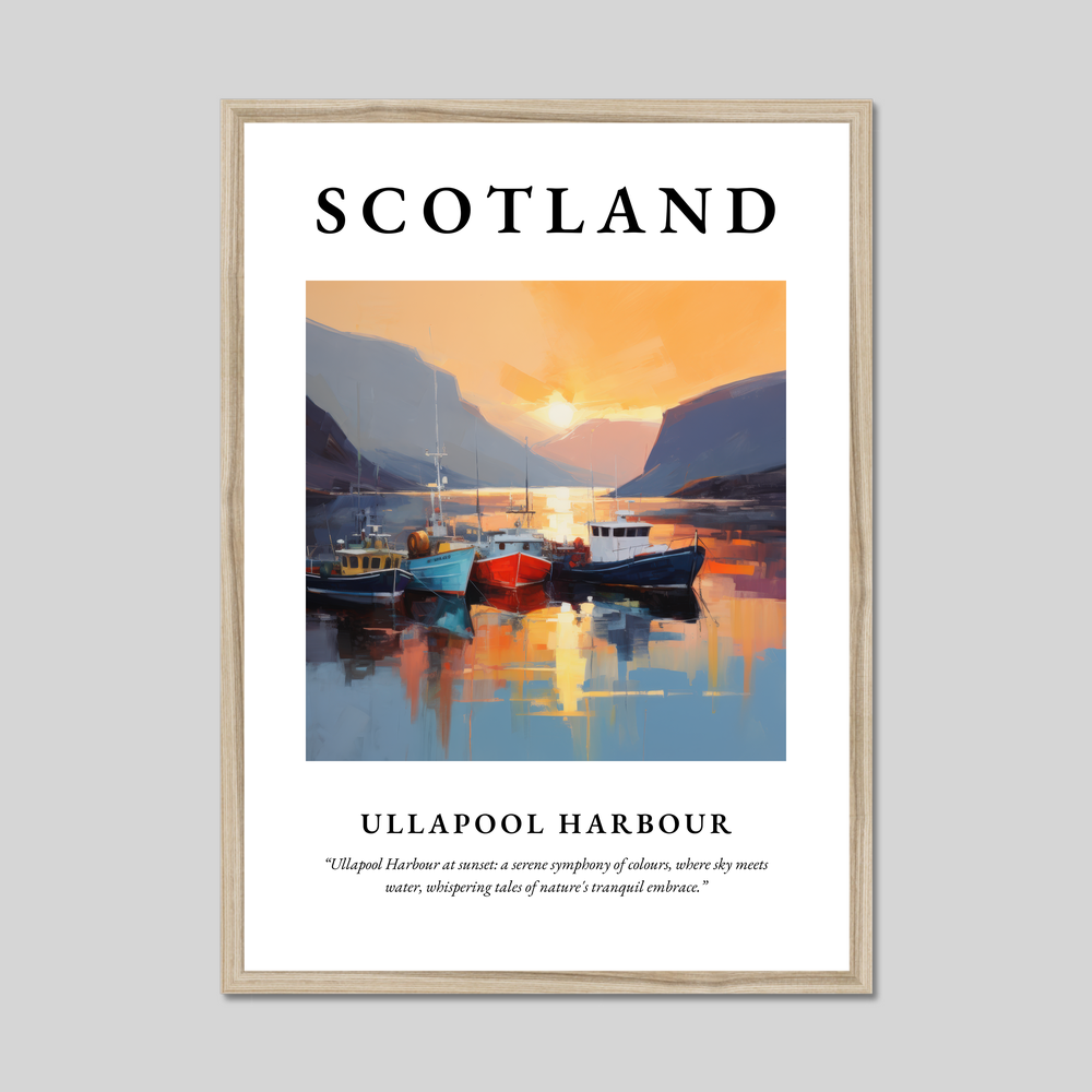 Poster in a natural frame with the word Scotland