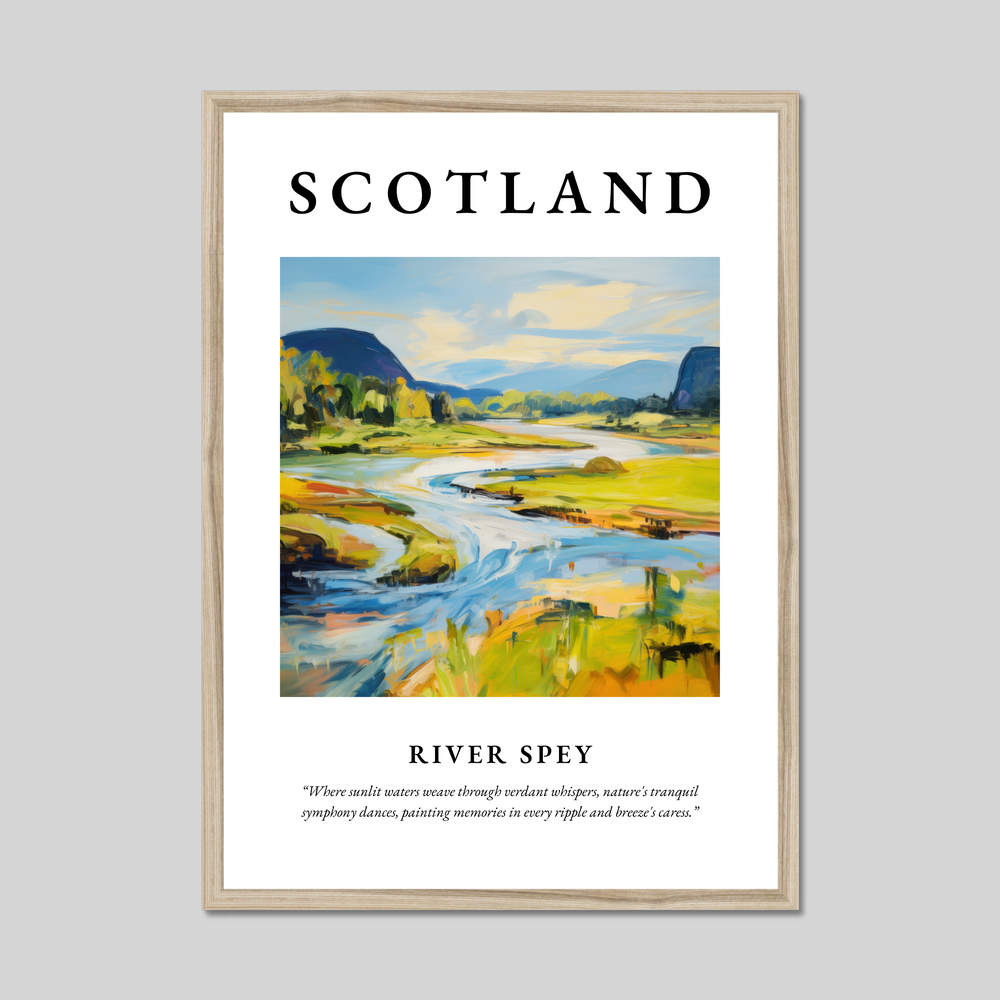 Poster in a natural frame with the word Scotland