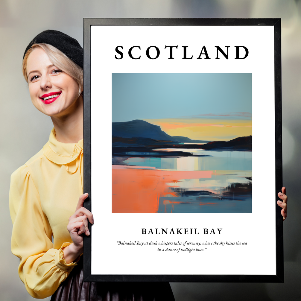 Person holding a poster of Balnakeil Bay