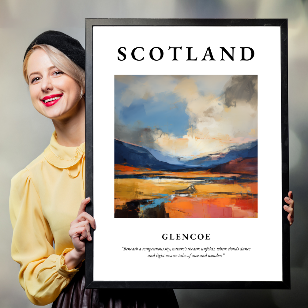 Person holding a poster of Glencoe