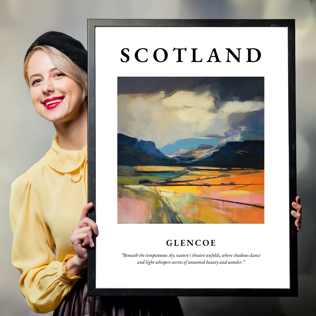 Person holding a poster of Glencoe