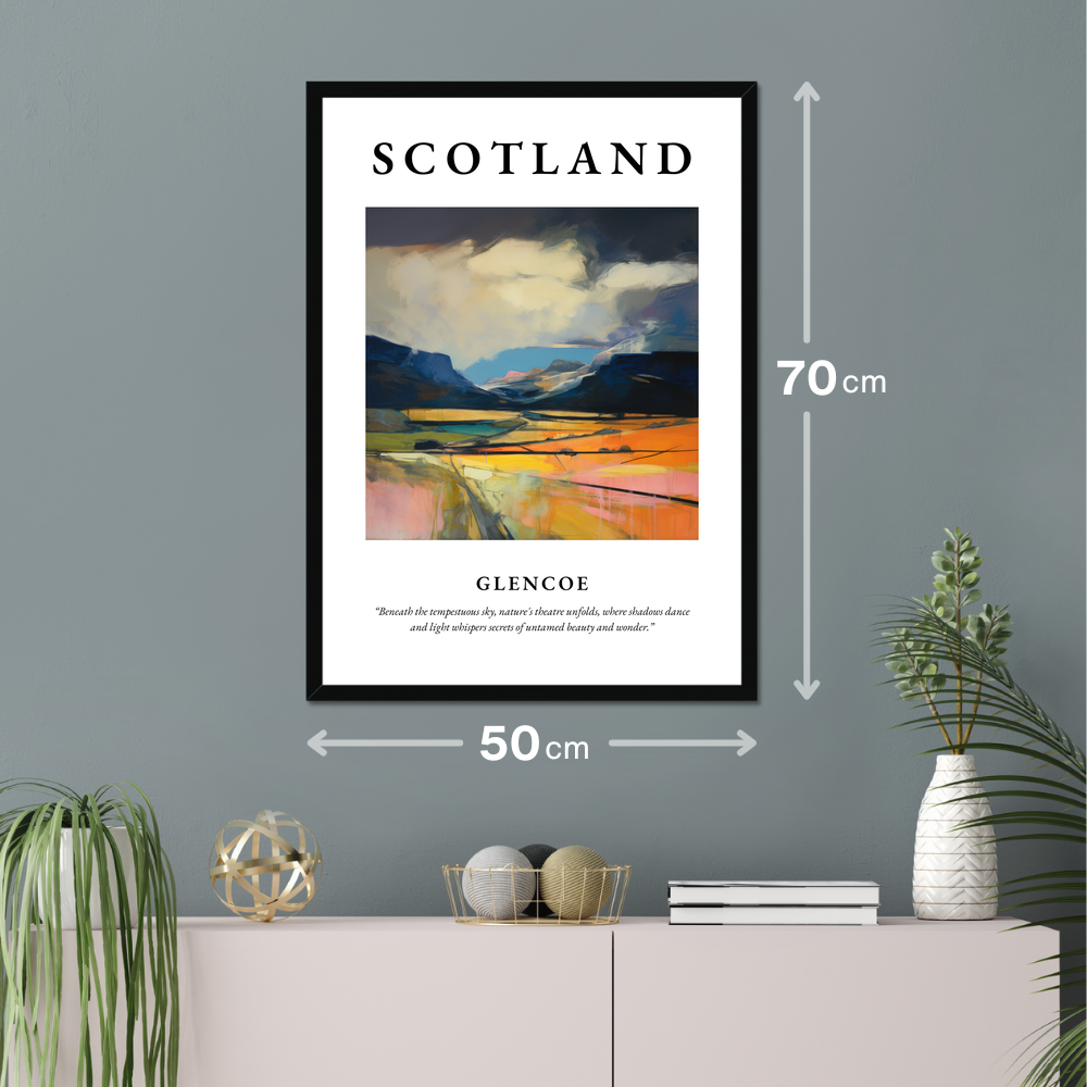 Poster of Glencoe hanging on a wall