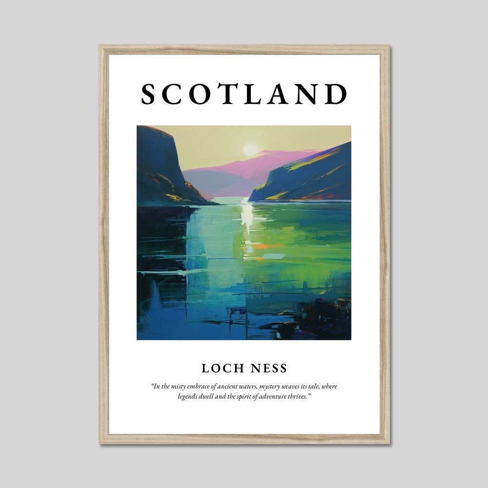 Poster in a natural frame with the word Scotland