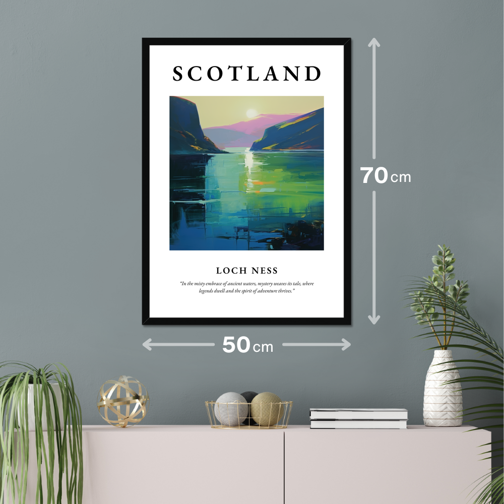 Poster of Loch Ness hanging on a wall