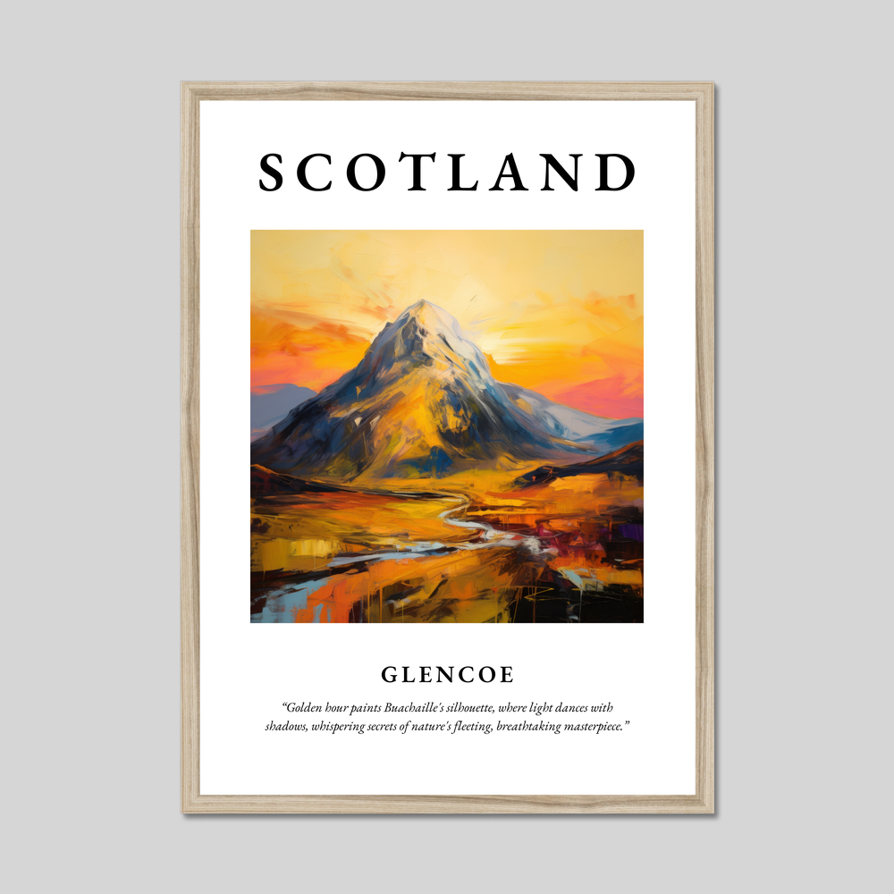 Poster in a natural frame with the word Scotland