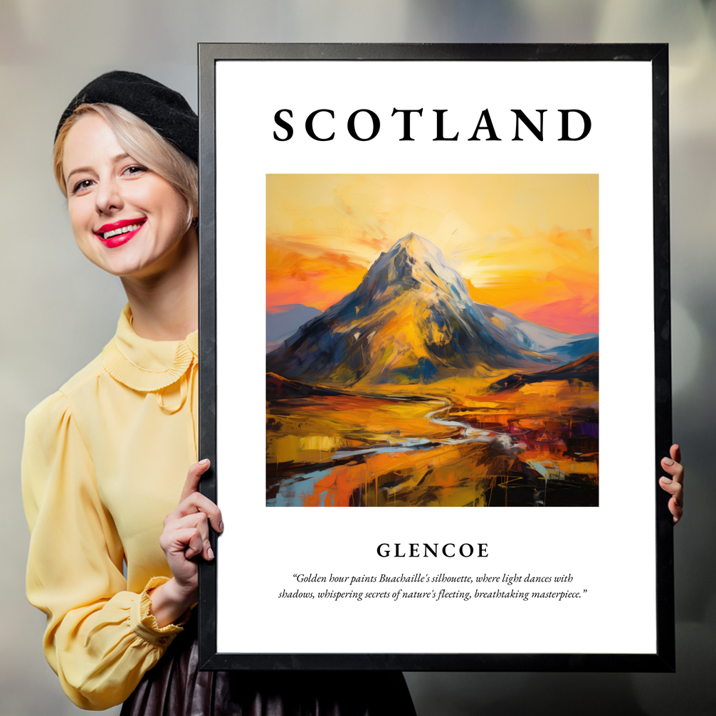 Person holding a poster of Glencoe