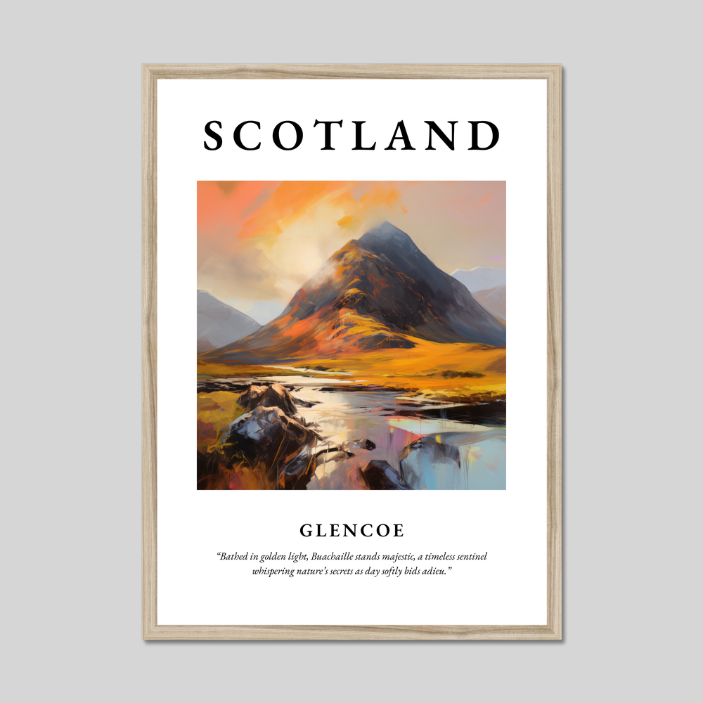 Poster in a natural frame with the word Scotland