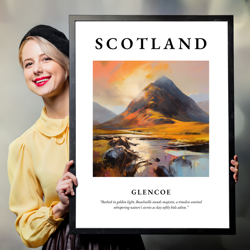 Person holding a poster of Glencoe