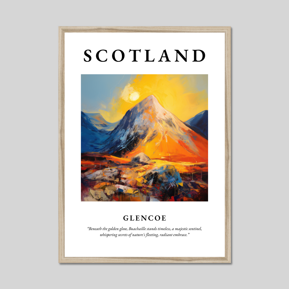 Poster in a natural frame with the word Scotland