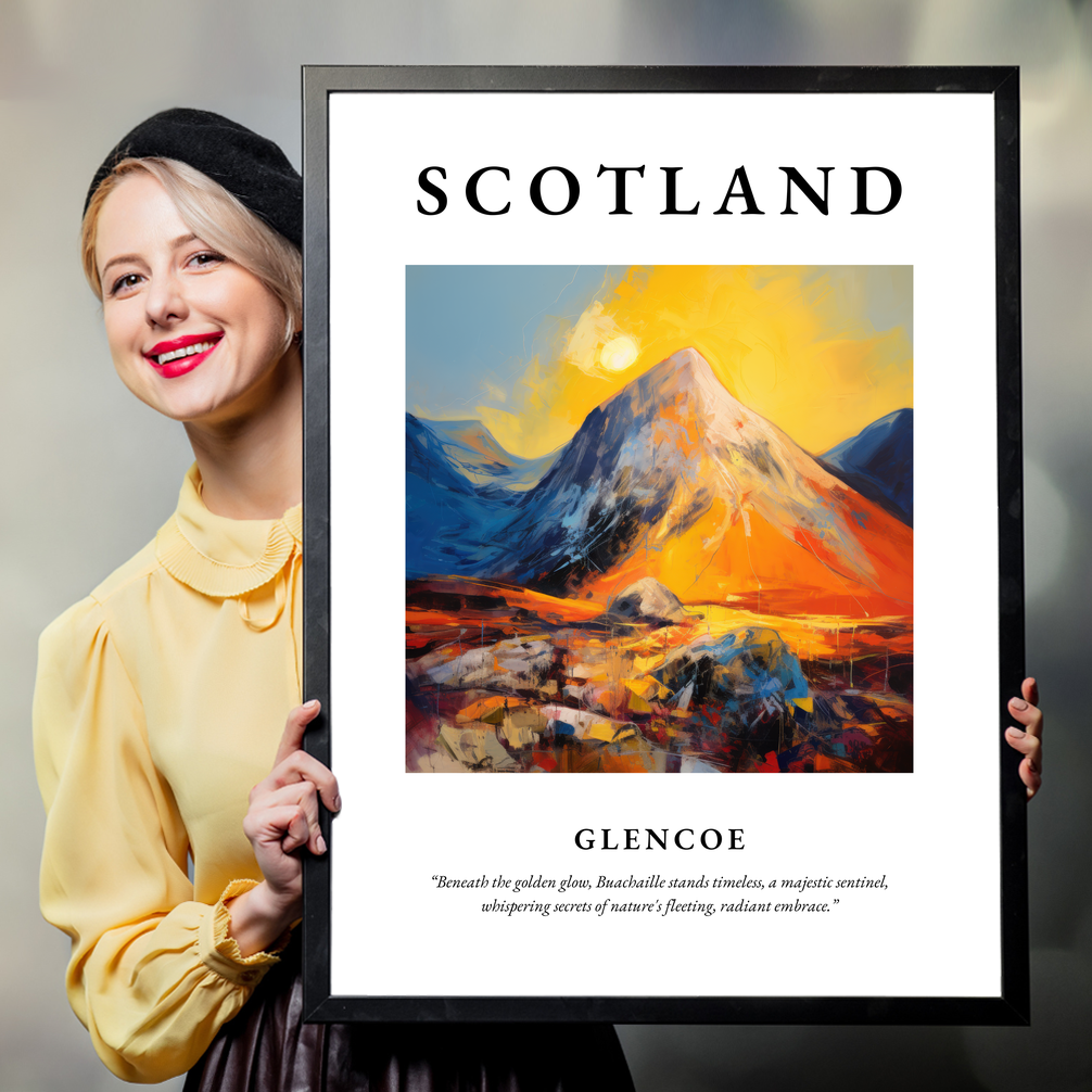 Person holding a poster of Glencoe