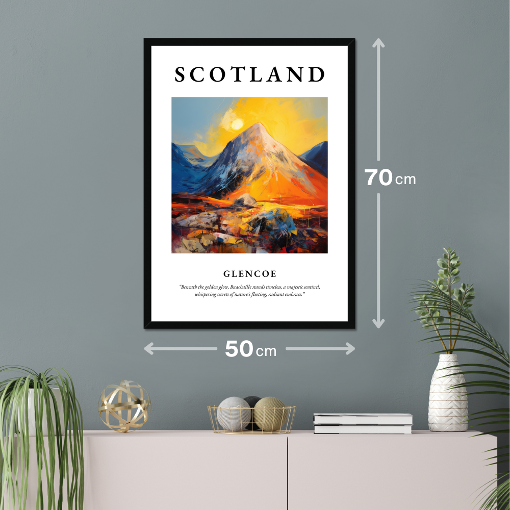 Poster of Glencoe hanging on a wall