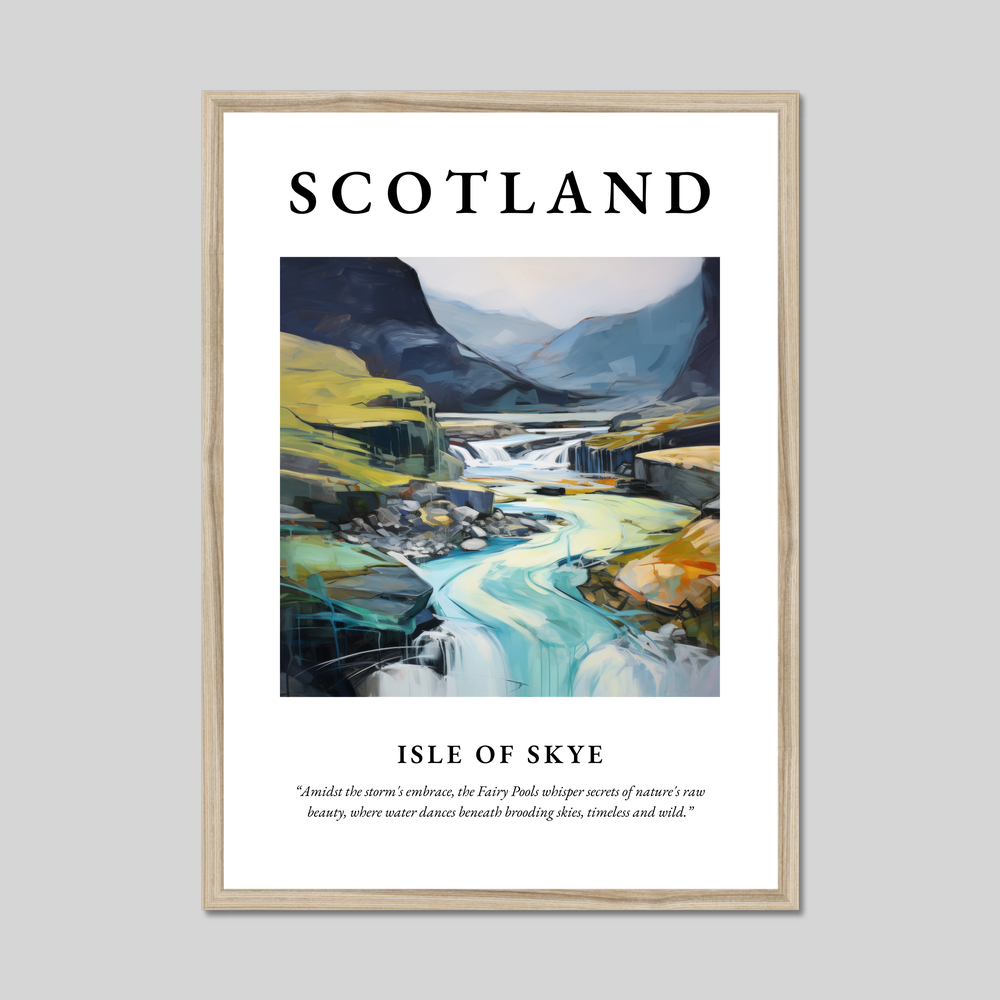 Poster in a natural frame with the word Scotland