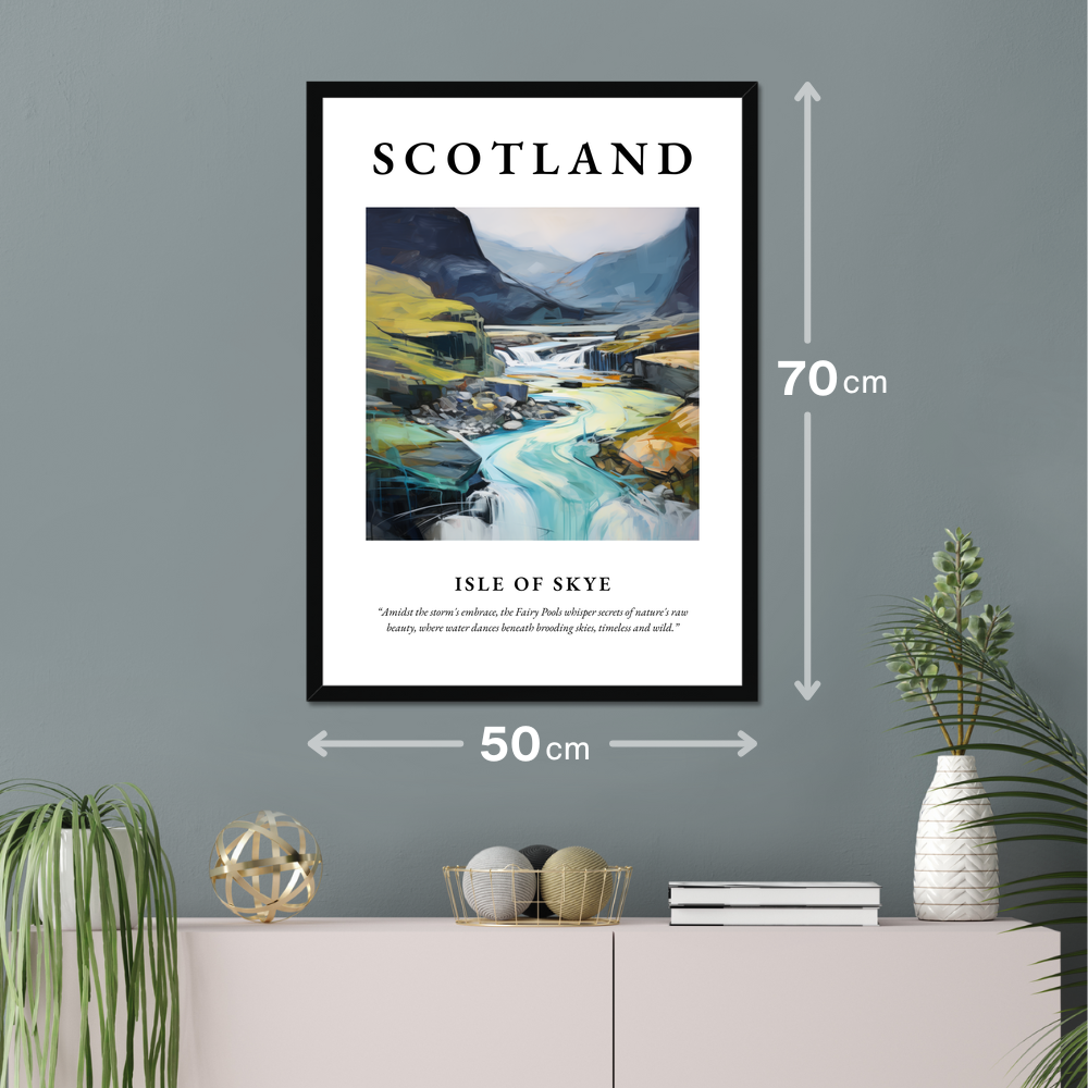 Poster of Isle of Skye hanging on a wall