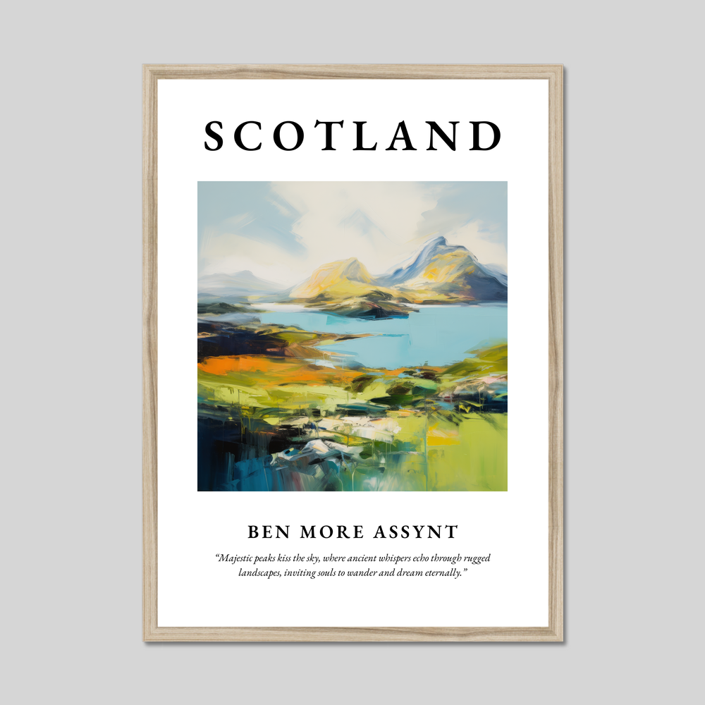 Poster in a natural frame with the word Scotland