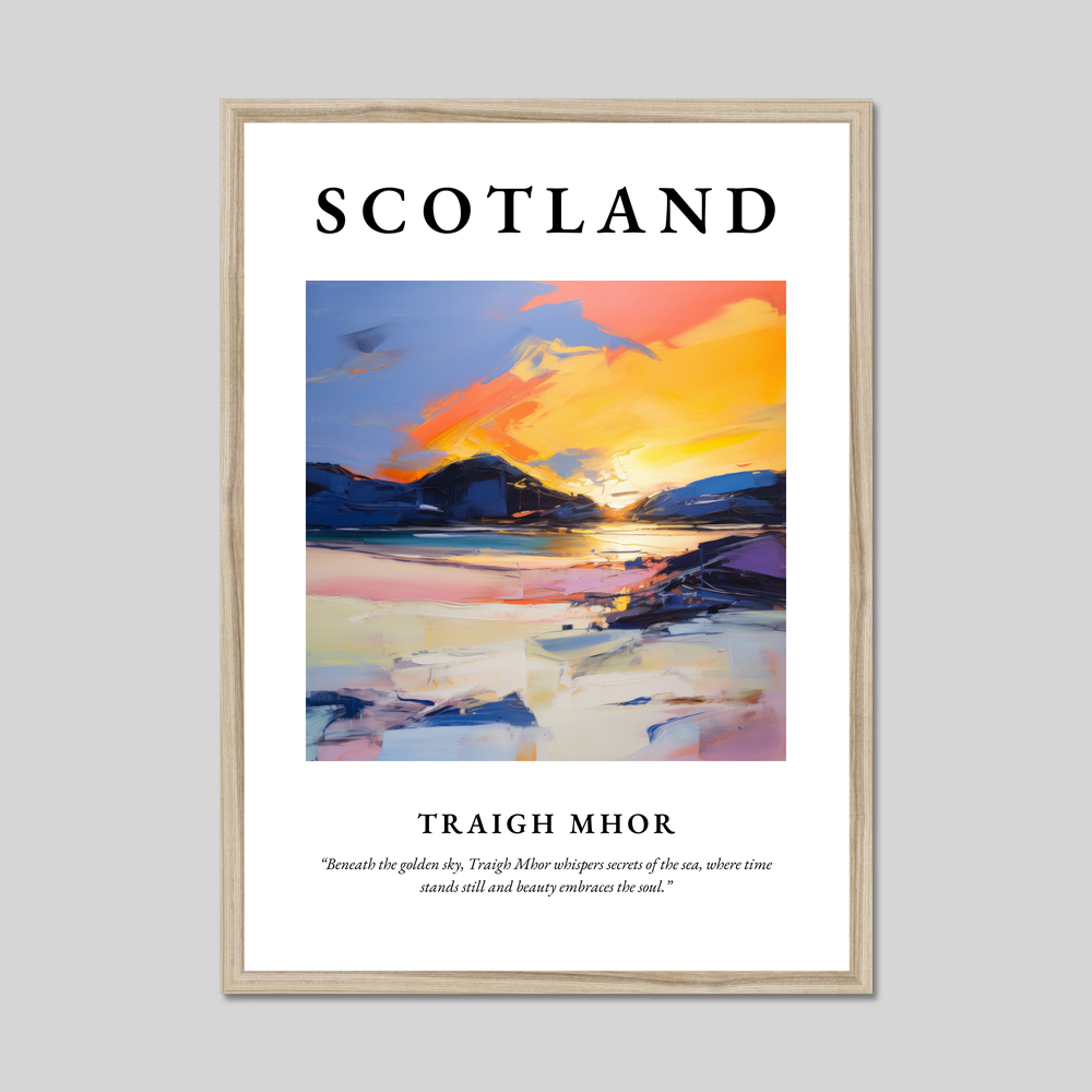 Poster in a natural frame with the word Scotland