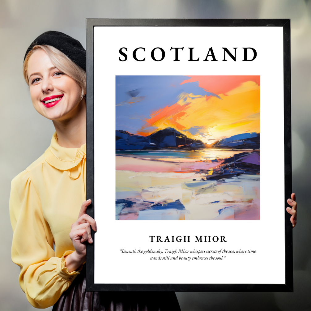 Person holding a poster of Traigh Mhor