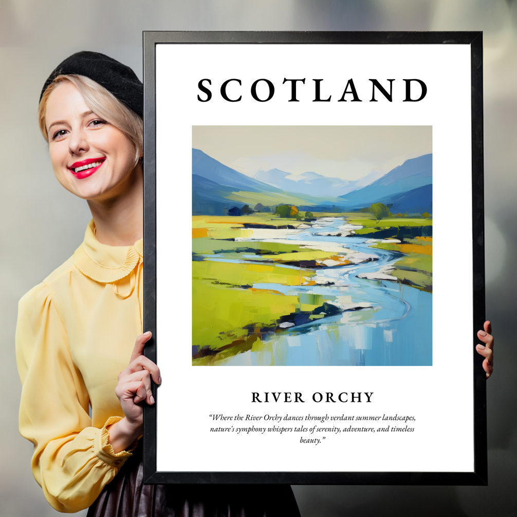 Person holding a poster of River Orchy