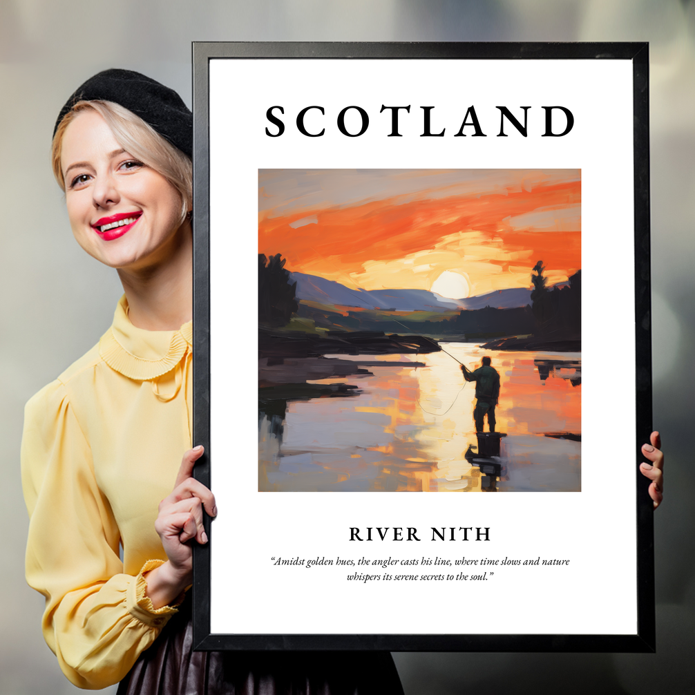 Person holding a poster of River Nith