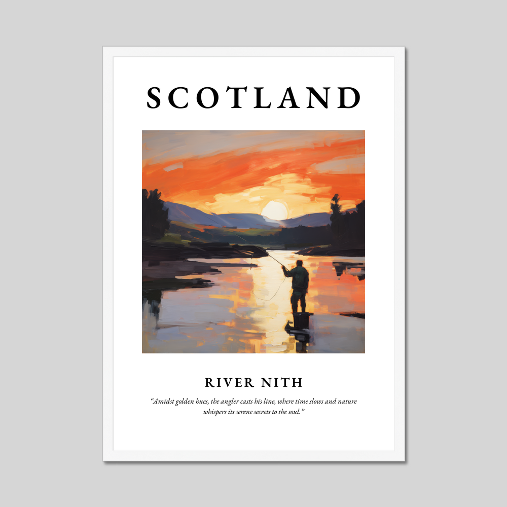 Poster in a white frame with the word Scotland