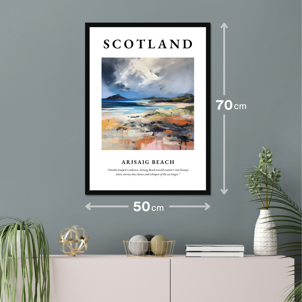 Poster of Arisaig Beach hanging on a wall