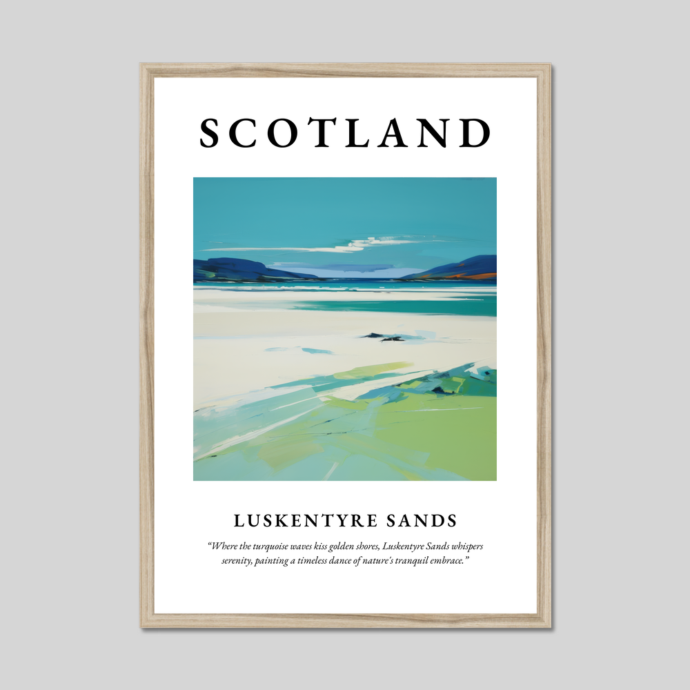 Poster in a natural frame with the word Scotland