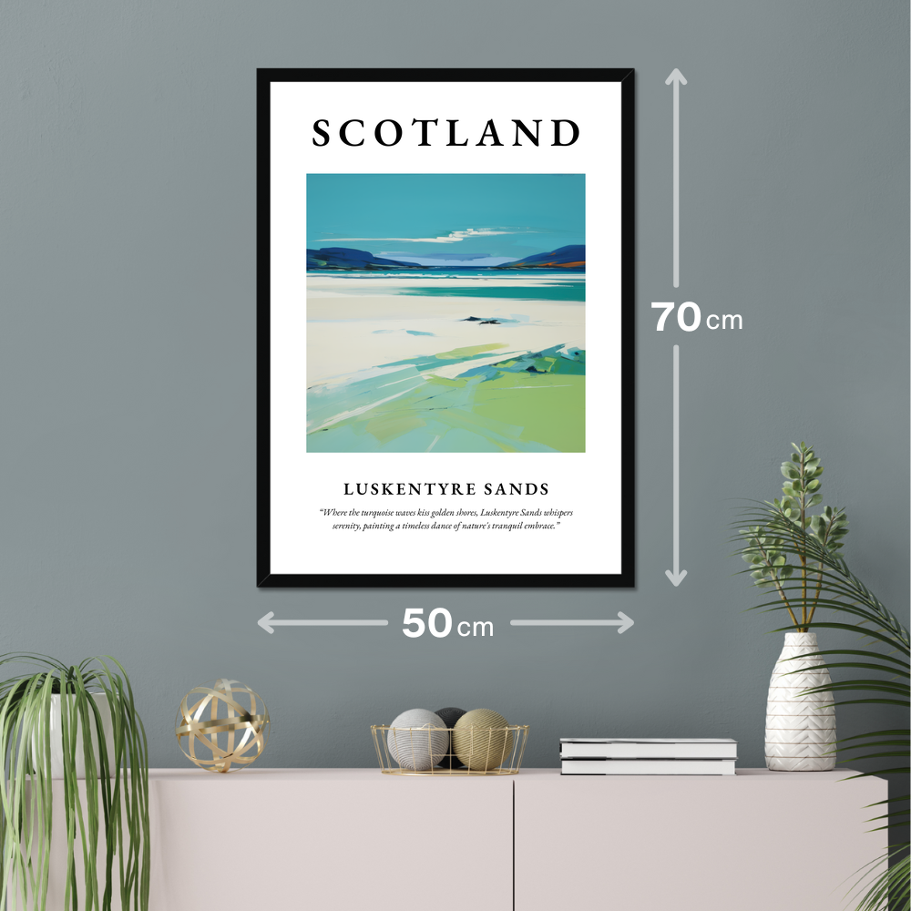 Poster of Luskentyre Sands hanging on a wall