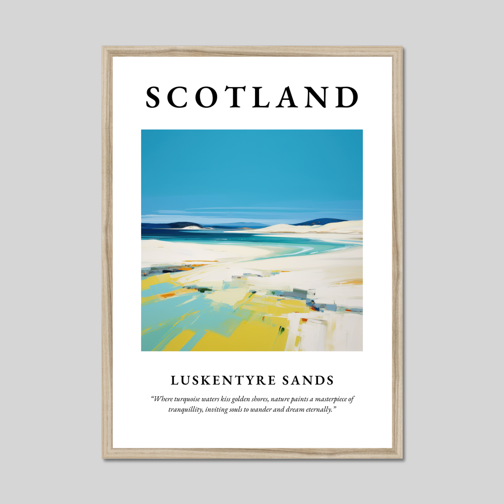 Poster in a natural frame with the word Scotland