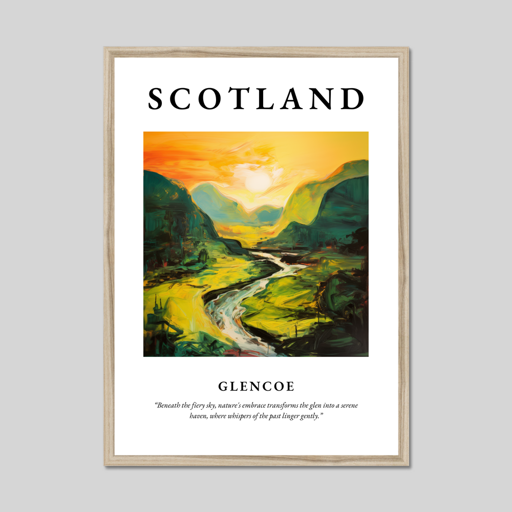 Poster in a natural frame with the word Scotland