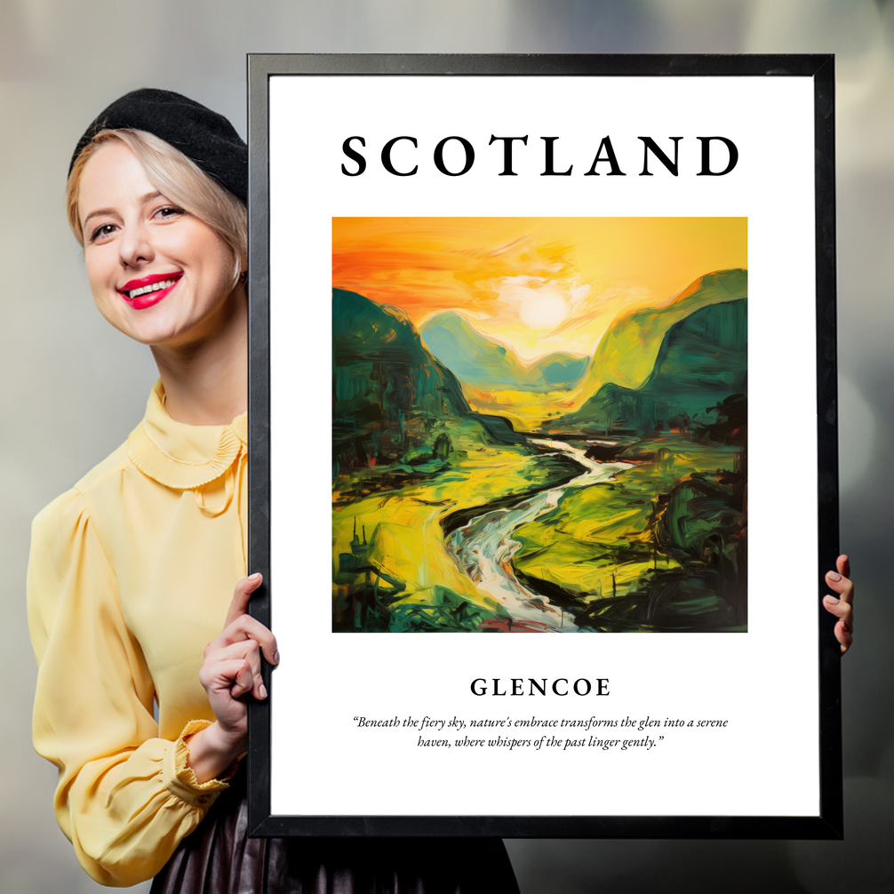 Person holding a poster of Glencoe