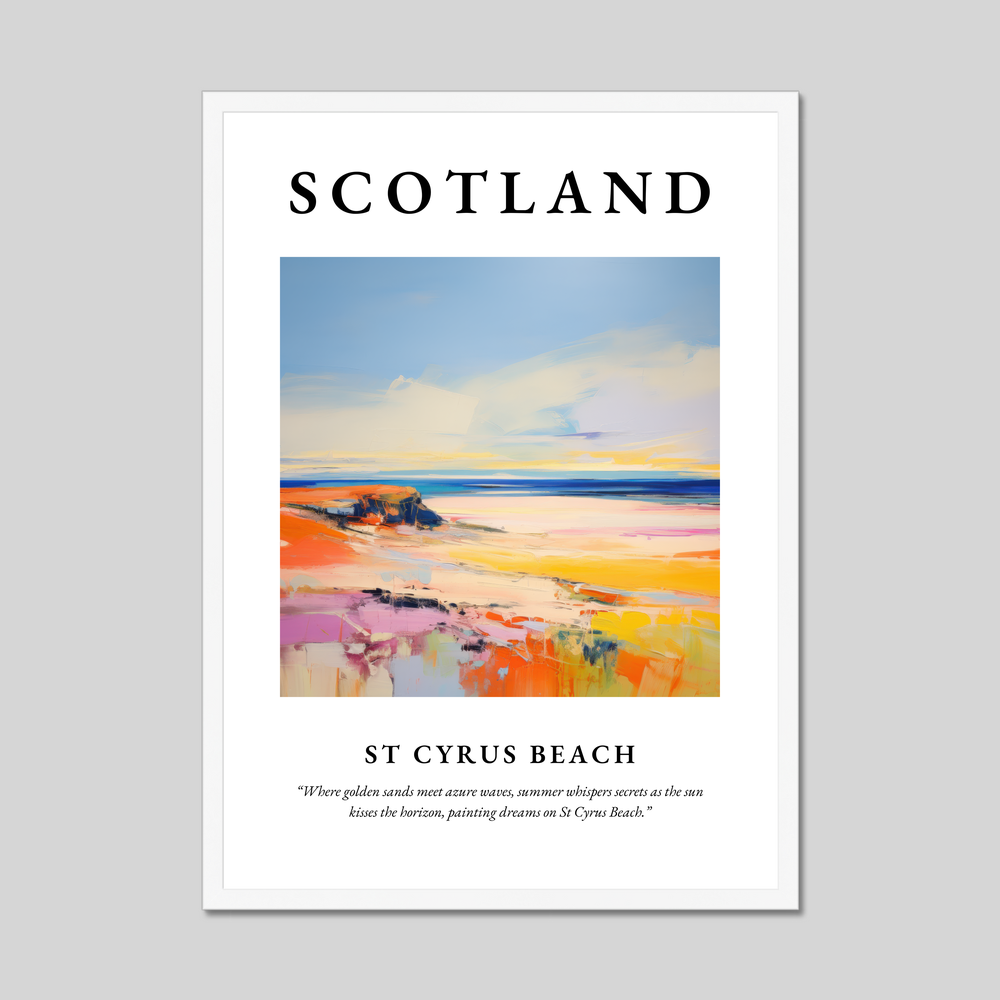 Poster in a white frame with the word Scotland